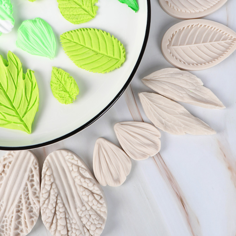 Herramientas de pastel hojas peonía molde silicona pétalos Rosa Lily repujado fondant utensilios para hornear en stock