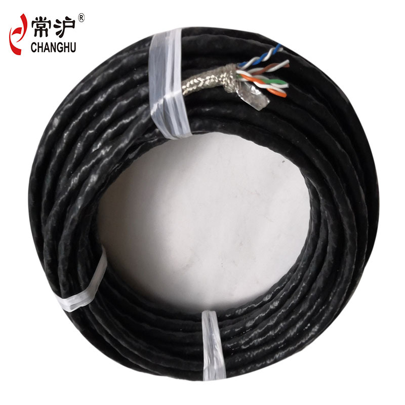 厂家供应耐高温阻燃铁氟龙对绞屏蔽网线耐腐蚀黑色护套电缆国标