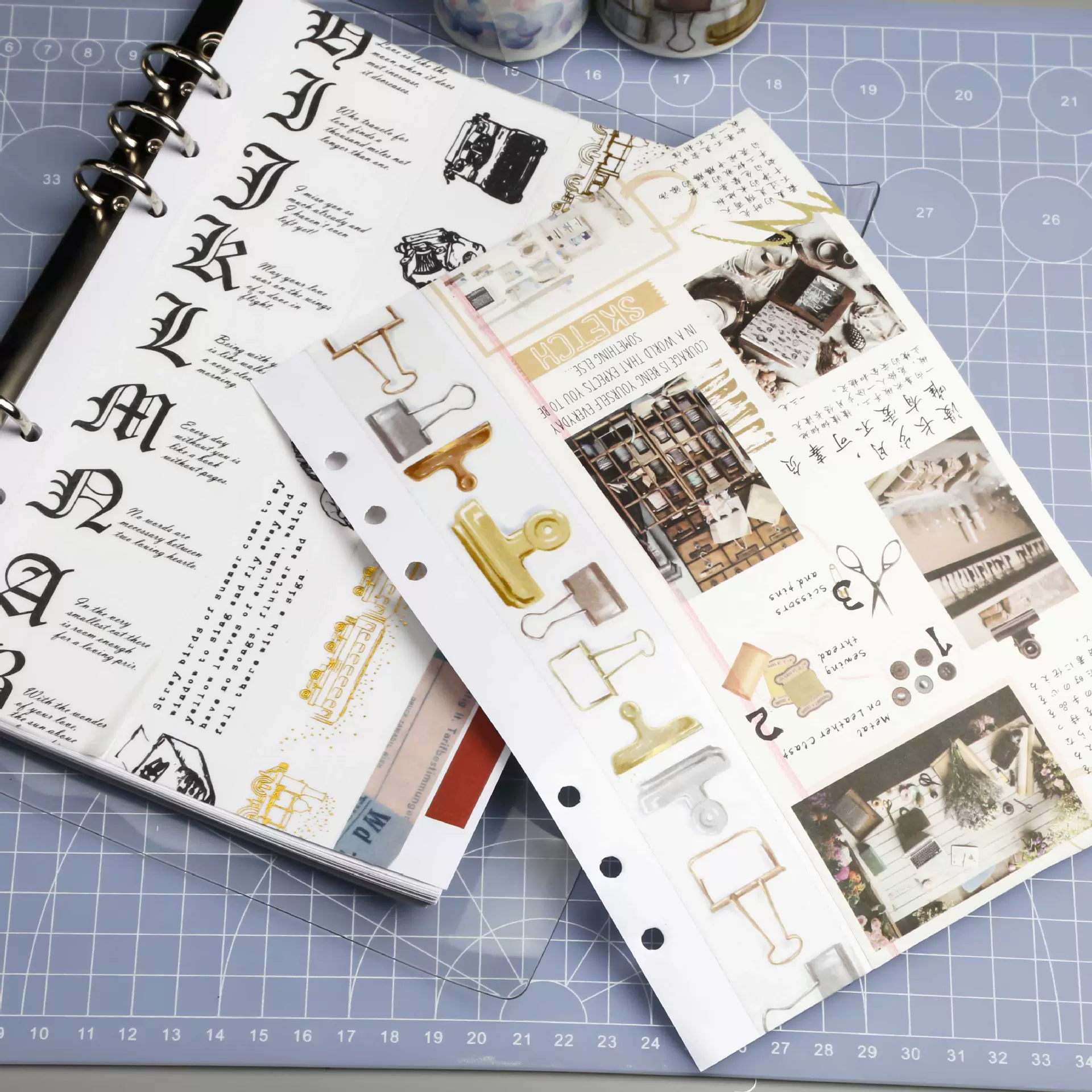 双面离型纸 胶带贴型纸 离型纸本 六孔离型纸收纳图鉴本diy手帐