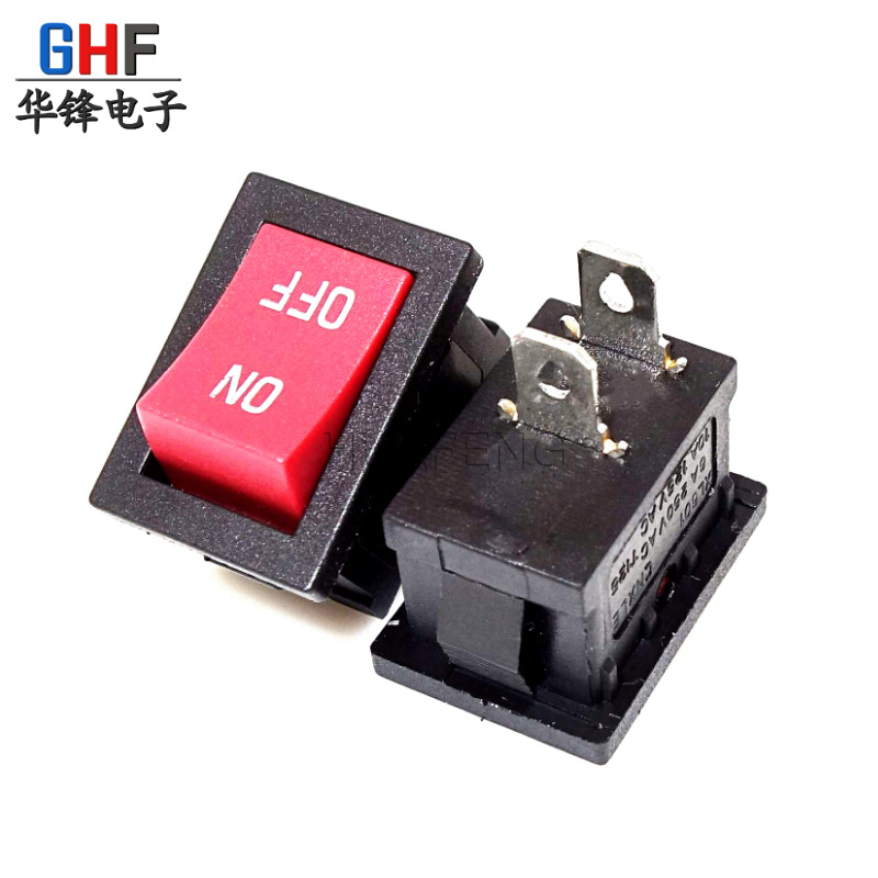 KCD1实芯红按钮船型开关 15*21mm 平面 ON-OFF 二档跷板电源开关