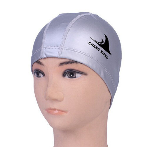 Factory direct selling PU waterproof swimming cap solid color unisex edge thickened swimming pool outdoor beach swimming cap wholesale