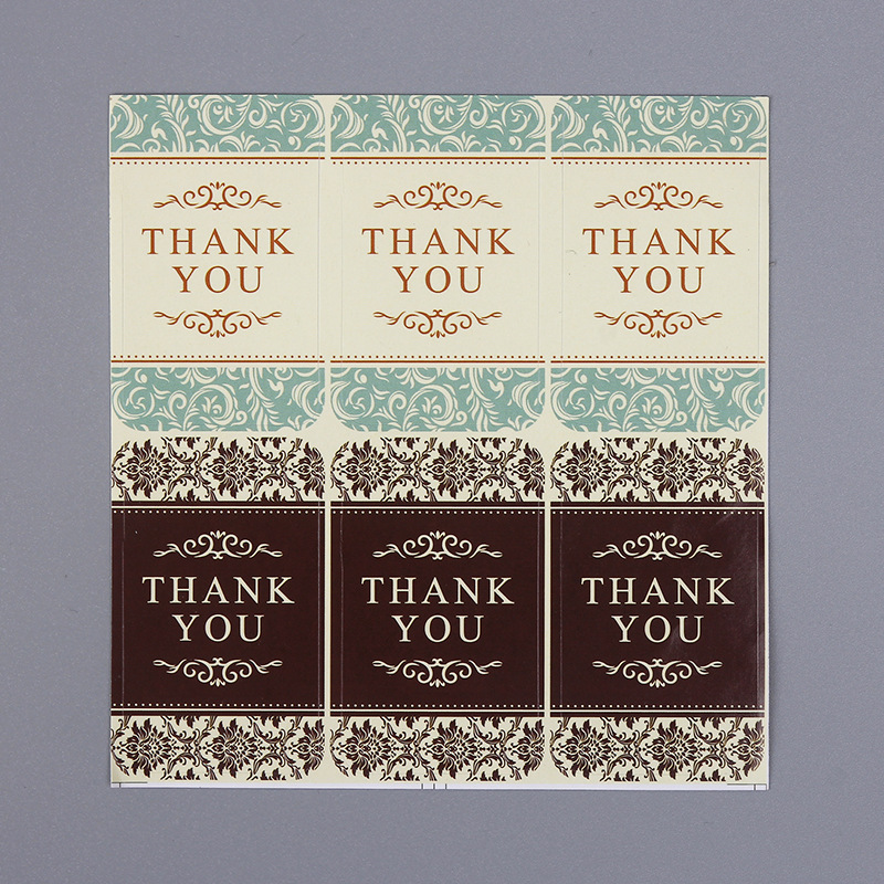 厂家新款批发现货西欧风THANK-YOU手账信封花束礼品不干胶封口贴