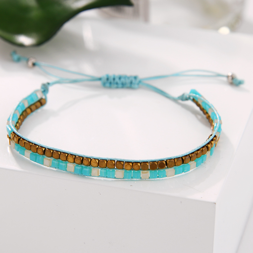 Bohemian Geometric Beaded Alloy Rope Braid Unisex Bracelets display picture 6