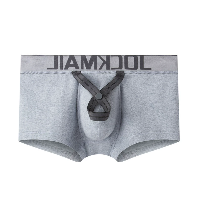 Трусы мужские JOCKMAIL минималистичные молодежные с подвесным кольцом, хлопковый U-выпуклый низкий пояс, плоские