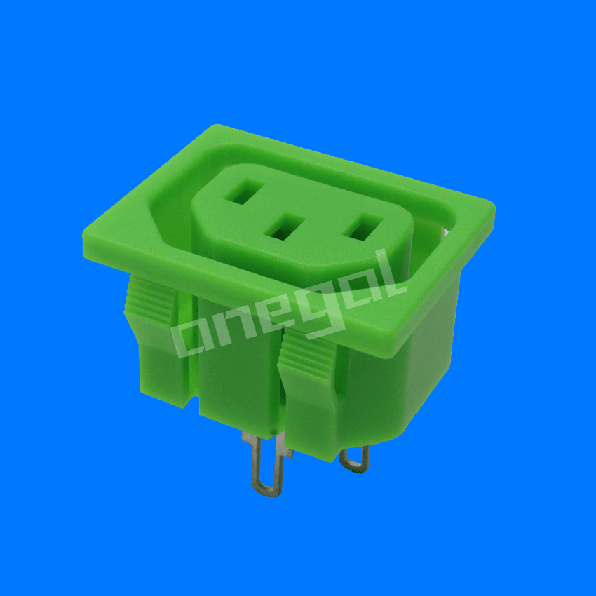 大电流 AC 电源插座C13公母座 三芯铜脚 工业军工 DB-14 品字插座