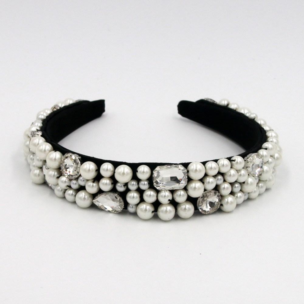 Hot Selling Fashion Hand-sewn Pearl Rhinestone Headband Wholesale display picture 6