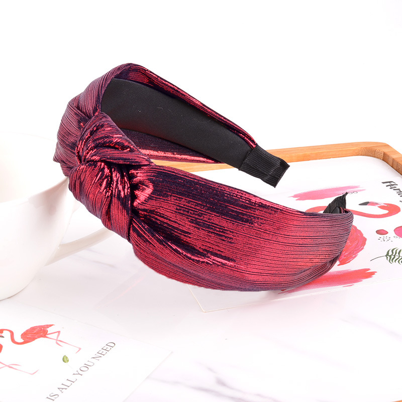 Bright Silk Knotted Wide-brimmed Fashion Headband display picture 8