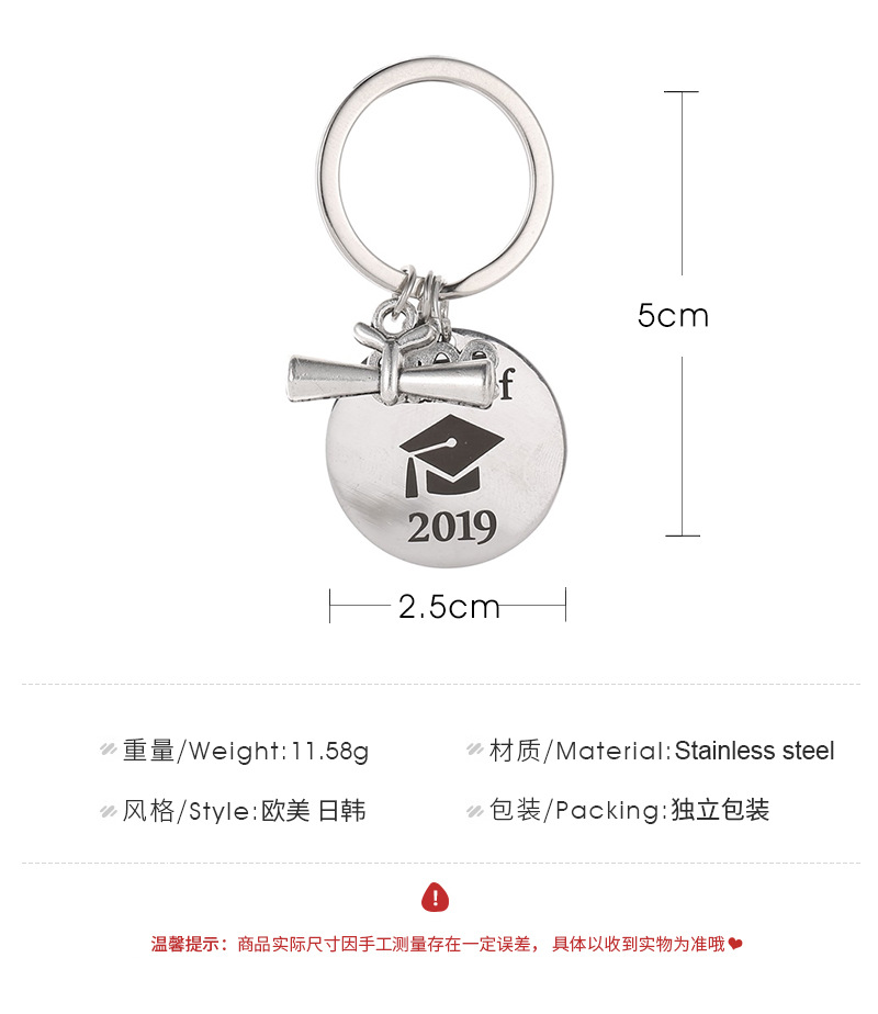 Stainless Steel Drip Oil Alphanumeric Pendant Keychain Pendant display picture 1