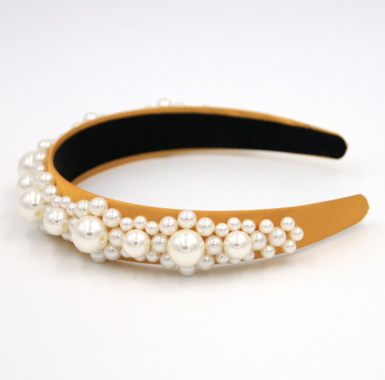 Hot Selling Fashion Headband Woven Big Pearl Headband Wholesale display picture 5