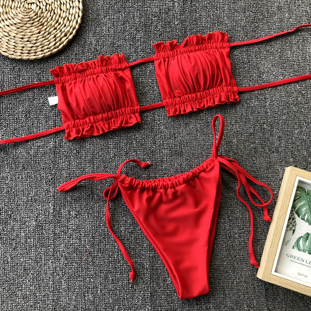 Sexy Pleated Hollow Bikini NSDA21240