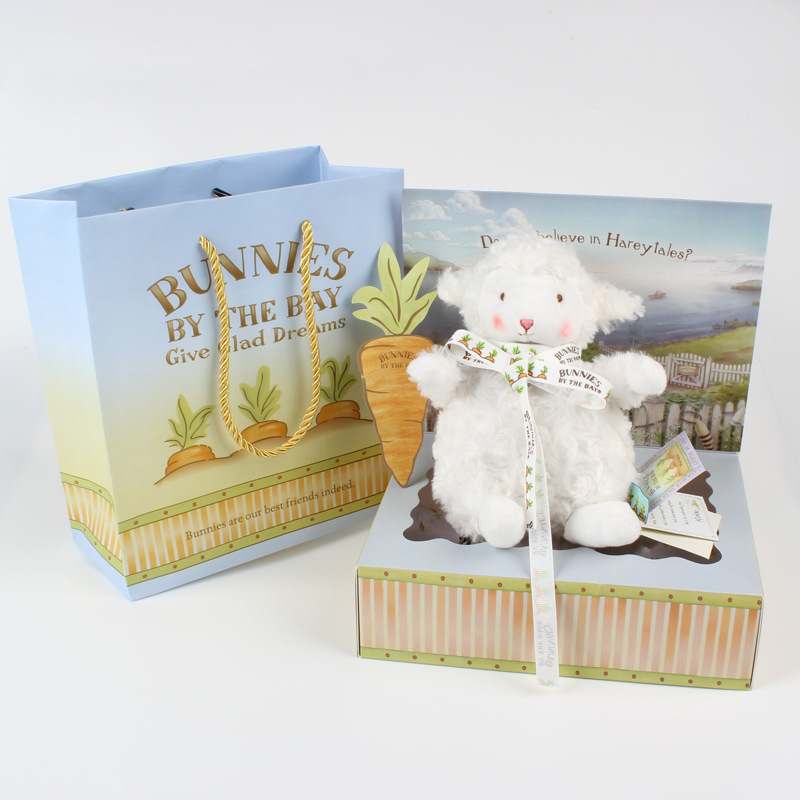 小羊玩偶抖音同款礼盒白色小坐羊公仔网红安抚小羊毛绒玩具代发