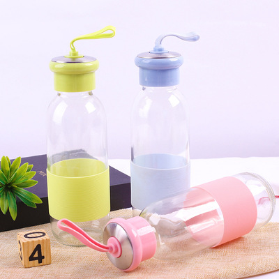 简约创意便携玻璃杯女学生可爱韩版随手杯小清新萌个性隔热水杯子