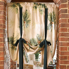 TLL0050 美式熱帶植物北歐風格提拉簾窗簾櫥窗簾背景簾窗簾系帶簾
