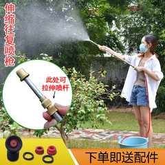 Large retractable telescopic spray gun reciprocating sprayer agricultural pull-out pesticide watering car washing stainless steel spray gun