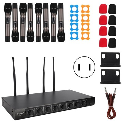 无线麦克风UHF一拖八六手持会议领带夹头戴话筒舞台跨境话筒U8800|ru