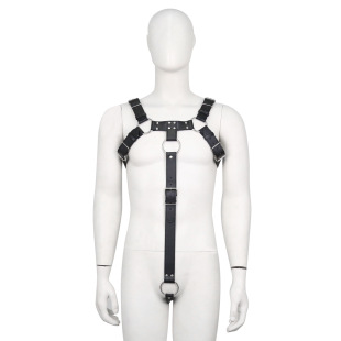 Factory direct supply sexy men's chest macho men's leather sexy underwear men's sexy leather shackles wholesale leather underwear