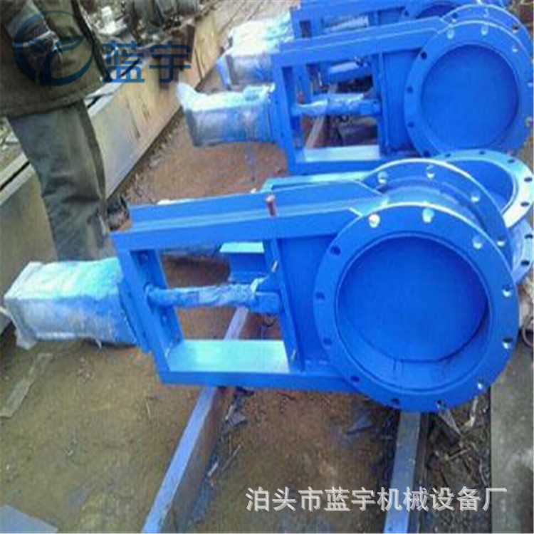 DN300气动插板阀气动平板闸阀硬密封闸板阀不锈钢国标法兰闸门