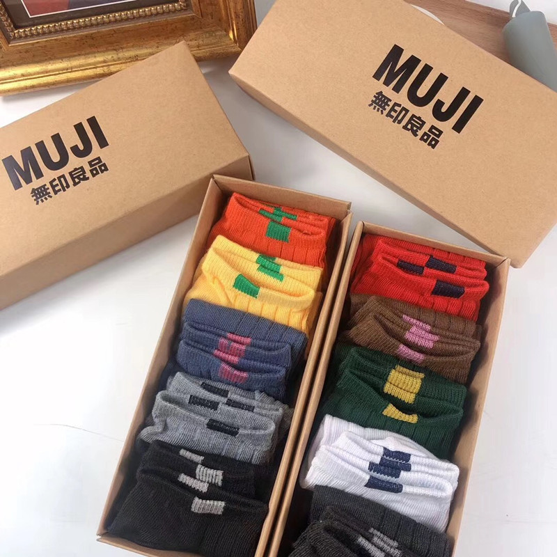 無印男女彩虹襪 日系良品純棉低筒襪微商爆款廠家直銷壹件代發