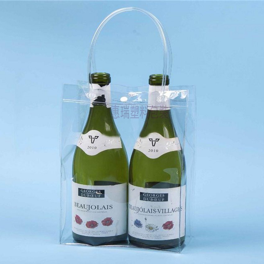 皮管透明PVC袋 塑料礼品手提袋 印刷热合按扣塑料服装袋