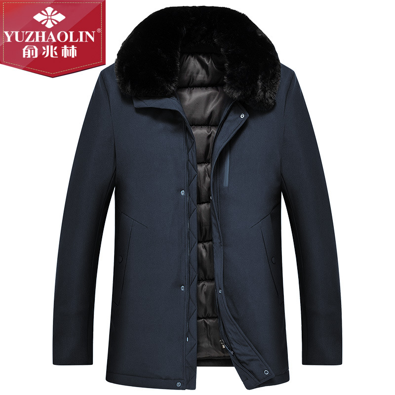 Middle and old age NPC Fur collar cotton-padded clothes thickening Winter clothes dad coat middle age men's wear winter Cotton cotton-padded jacket