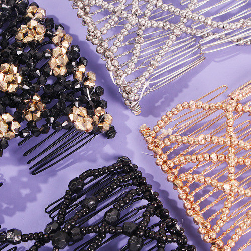 F1424 European and American creative elastic hair comb for lazy people with versatile hair accessories, cross-border fashion magic hair comb