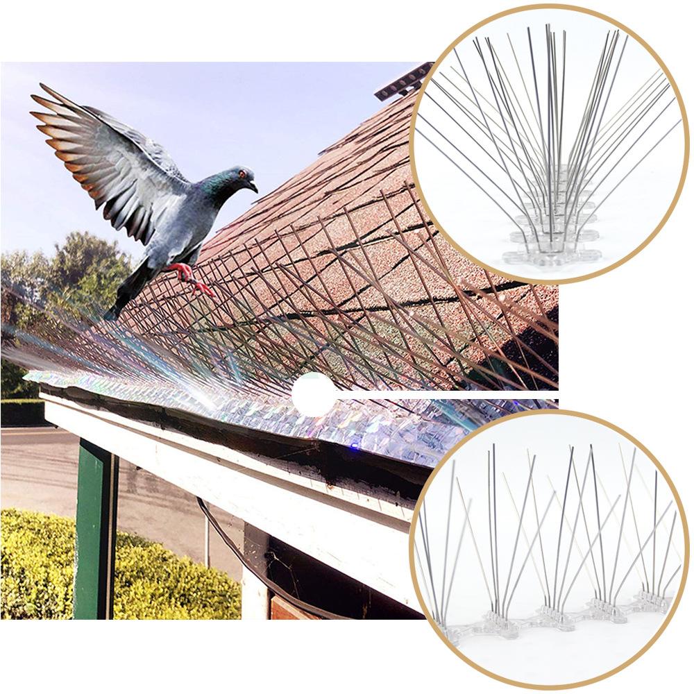 出口加厚 塑料底座不锈钢驱鸟刺驱鸟器 楼顶房顶 防鸟刺