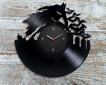 跨境工厂黑胶唱片挂钟Vinyl Wall Clock蝙蝠侠复古装饰创意时钟表