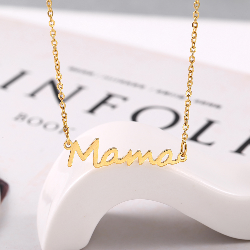 Mama Lettre Acier Au Titane Placage Bracelets display picture 5