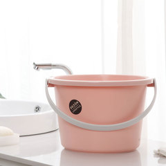 Thickened plastic household carrying bucket for laundry storage, cleaning, large size shower foot bath bucket, small size dormitory fishing bucket