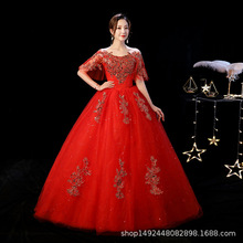 苏州虎丘婚纱礼服显瘦大码红色婚纱2025新款新娘大码简约显瘦公主