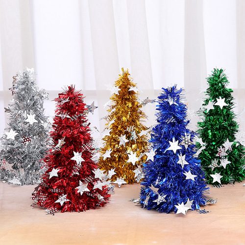 Creative Mini Desktop Christmas Tree Fleece Christmas Tree Hotel Shopping Mall Christmas Decoration Supplies Direct Factory Sale