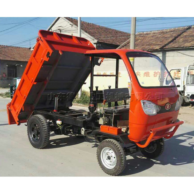 小型柴油四轮车 自卸工程运输装载车 8马力载重1吨混凝土拉货车