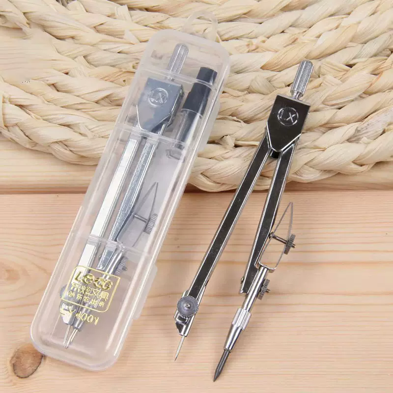 定制盒装金属圆规批发绘图设计工具带笔芯学生考试学习文具厂家