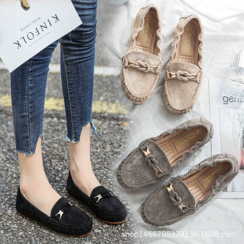2023 Ранняя Весна Новые классические туфли на плоской подошве Женские однослойные туфли Ленивые туфли больших размеров без шнуровки Женские туфли 4142
