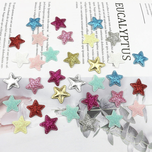 Gold powder cloth five-pointed star children's DIY hair accessories hairpin accessories ultrasonic embossing headband gift decoration material