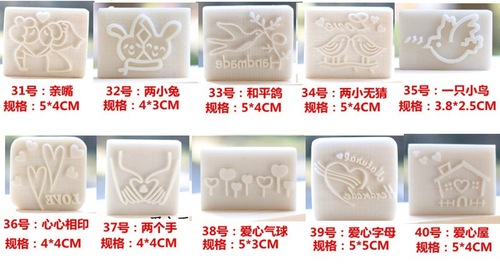Personalized handmade soap stamps, white resin soap stamps, rose cartoon leaves, cute animal soap stamps
