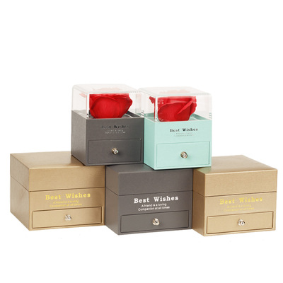 七夕首饰盒 新款永生花包装展示盒 亚克力首饰盒 玫瑰花礼品礼盒|ms