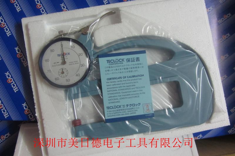 原装正品:日本得乐TECLOCK SM-114 指针厚度计