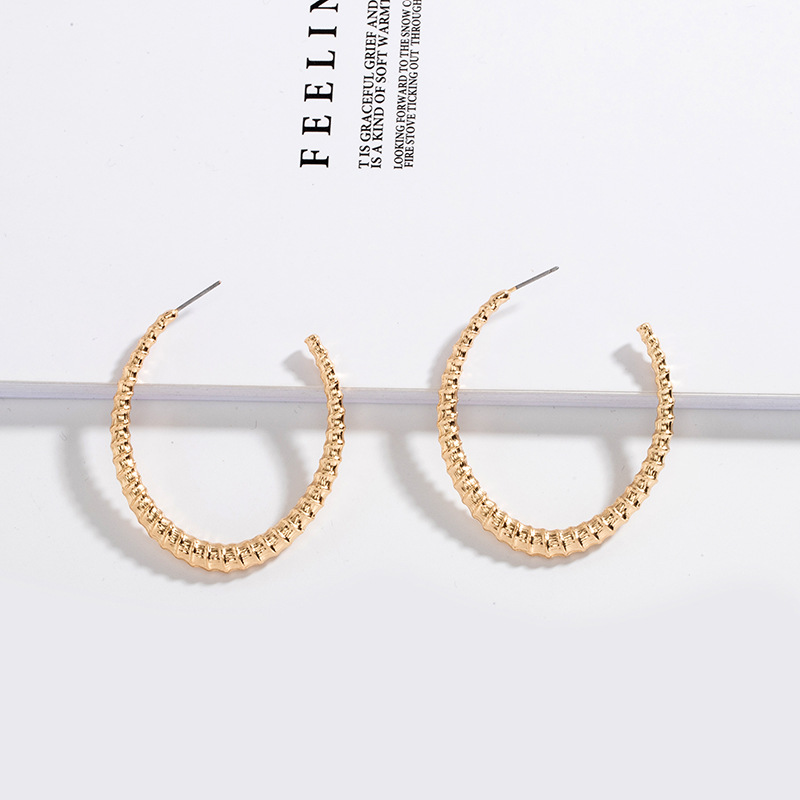 Korea Fashion Trend C-shaped Retro Exaggerated Earrings Ear Jewelry For Women display picture 9