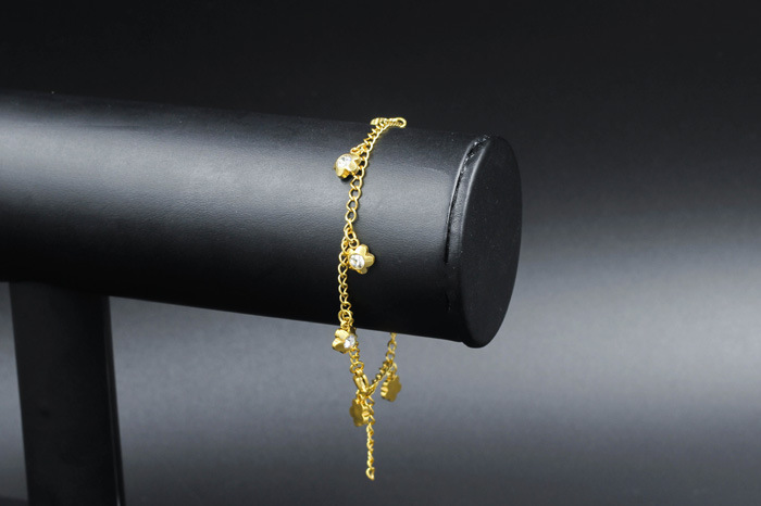 Fashion Geometric Stainless Steel Inlay Zircon Womenu0027S Anklet 1 Piece