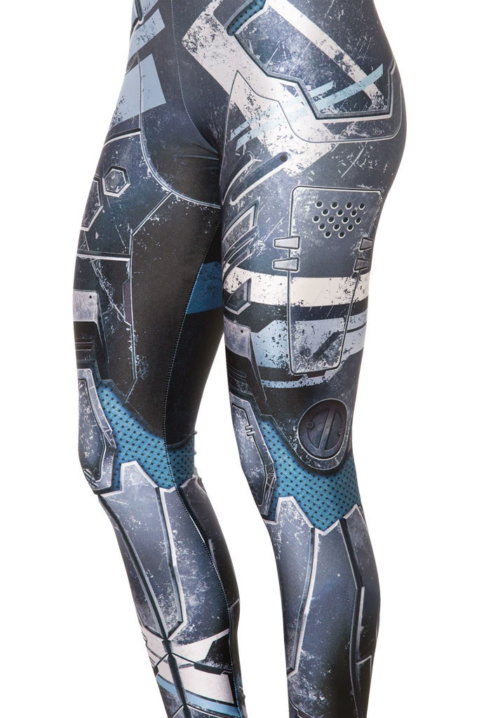 Leggings, 3D digital print, multicolour, European style, one size