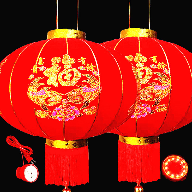 厂家直销大红植绒灯笼乔迁结婚装饰批发五一节日长杆宫灯广告定做|ms