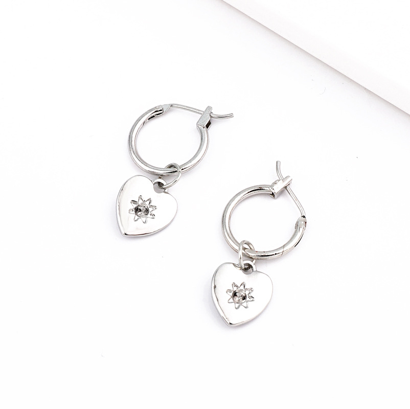 10g Weight No Inlaid Inlay Material Earrings Classification Travel, Festival Occasion Alloy Material Heart Pattern Women'S Gender Simple Style Style White, Gold Color Simple Style Heart Alloy No Inlaid Drop Earrings 4