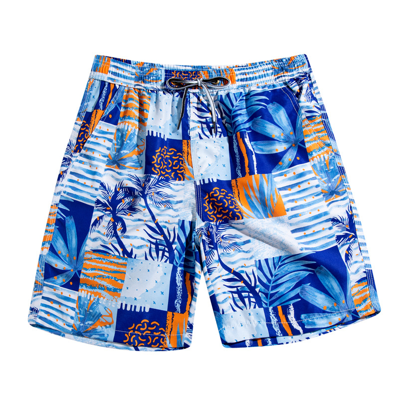 Pantalones cortos de natación de playa directa de fábrica pareja Tailandia vacaciones sueltas hombres pantalones cortos de cinco puntos de tres puntos de las mujeres pantalones de surf