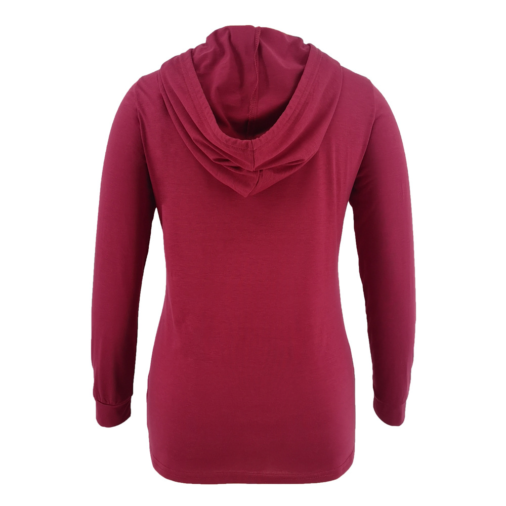 Long-Sleeved Hooded Breastfeeding Maternity Sweatshirt NSHYF116747