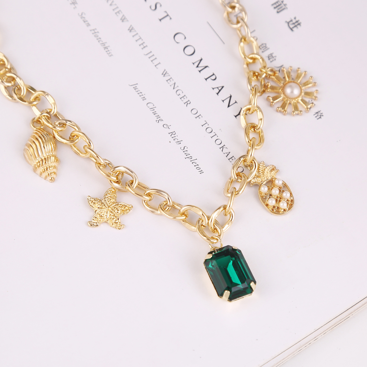 新中式贝壳珍珠项链女气质choker高级感链条轻奢串珠项链夏季饰品-阿里巴巴