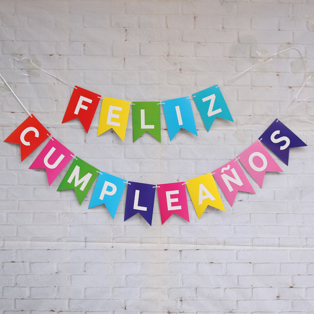 52g Weight Flag Event & Party Supplies 1 Piece Quantity Birthday Occasion Letter Pattern Letter Paper Flag Birthday Decorations