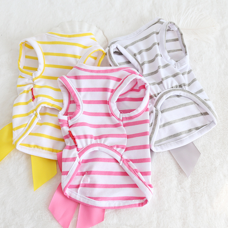 三色条纹大蝴蝶结背心