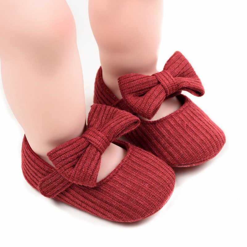 Women's Casual Stripe Solid Color Bowknot Round Toe Toddler Shoes display picture 5