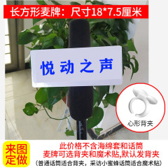 廠家批發採訪話筒台標logo訂亞克力麥標麥克風廣告牌麥牌魔術貼